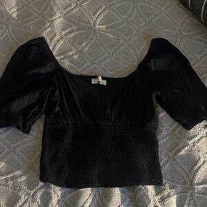 Abercrombie & Fitch Black Puff Sleeve Blouse